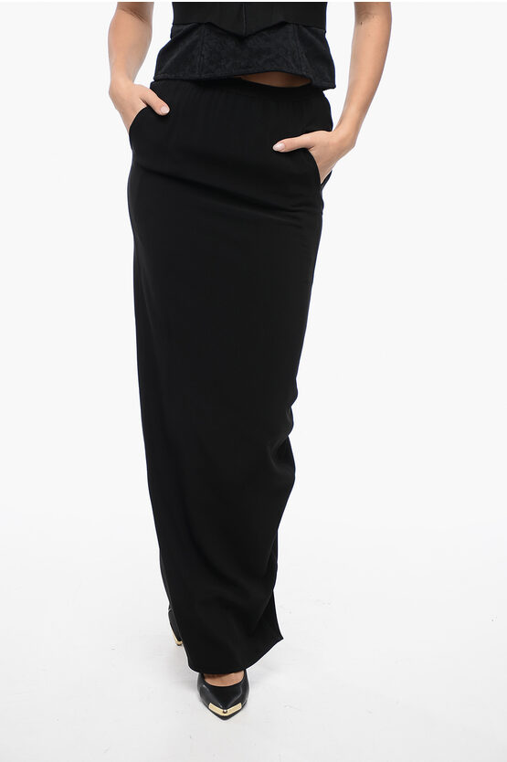 RICK OWENS LUXOR PENCIL PILLAR MAXI SKIRT WITH BACK SPLIT 