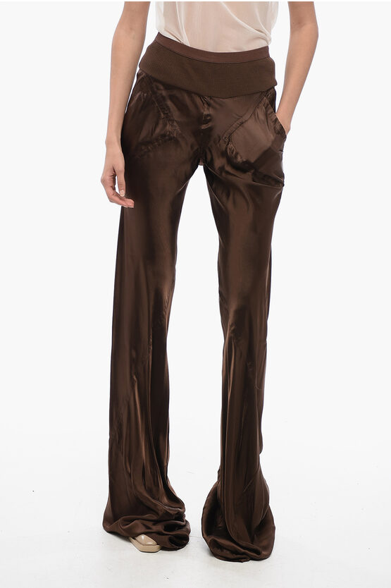 Shop Rick Owens Luxor Satin Bias Extralong Pants