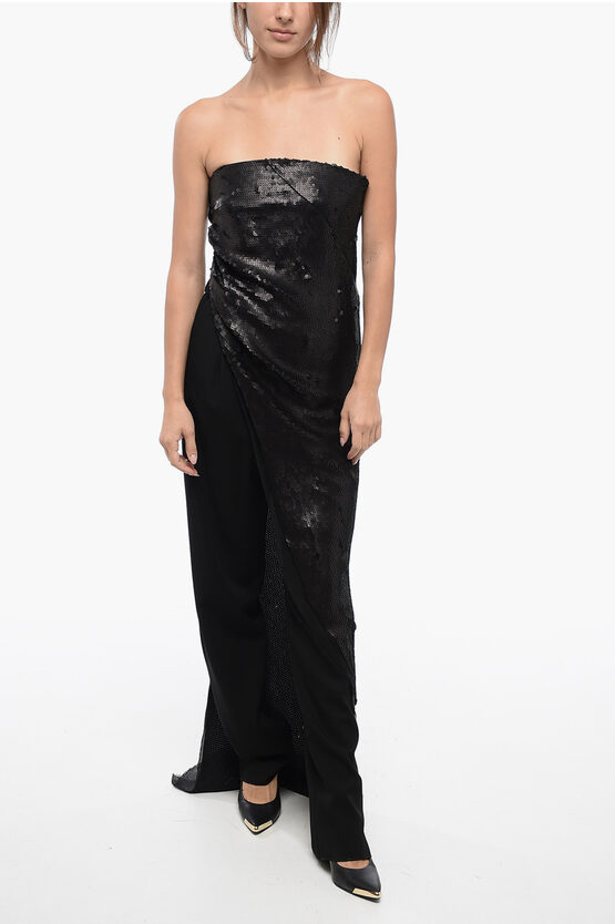 Rick Owens Luxor Sequined Strapless Long Top