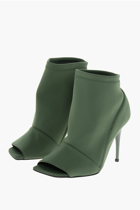 Bruno Frisoni Lycra Sock Booties With Open Toe Design 10cm In Green