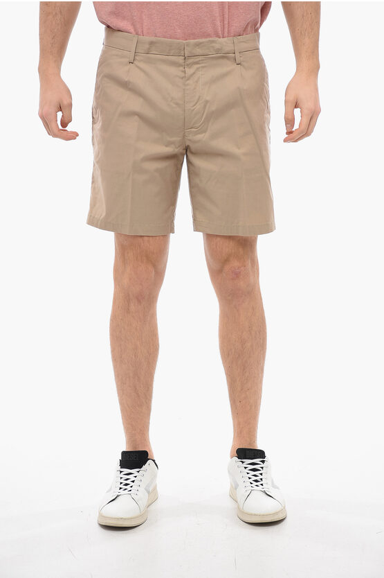 Dondup Lyocell Blend Fergus Shorts With Loops In Neutral