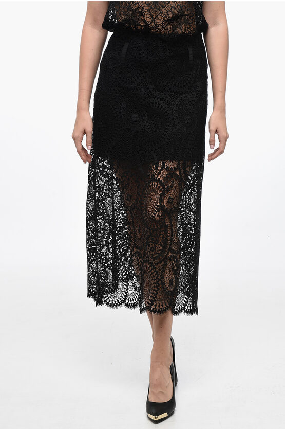 Shop Beaufille Macramè Lace Skirt With Inner Petticoat