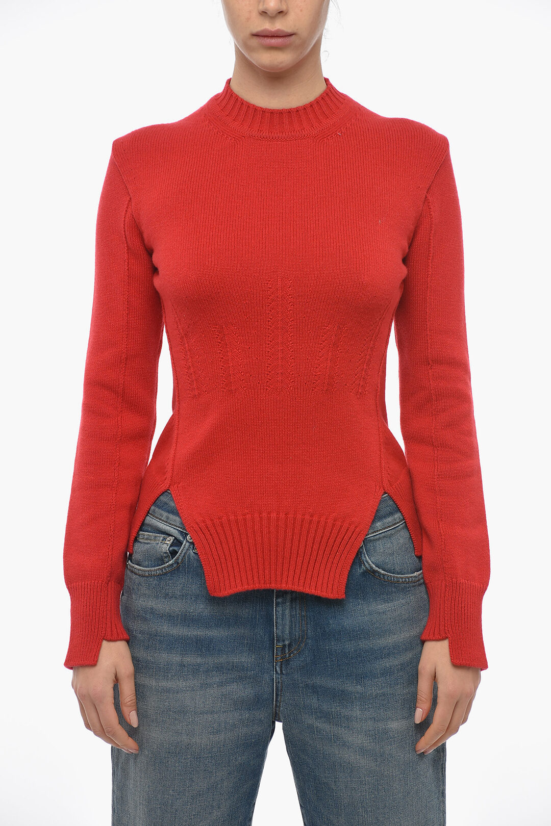 Maglia girocollo in puro cashmere donna