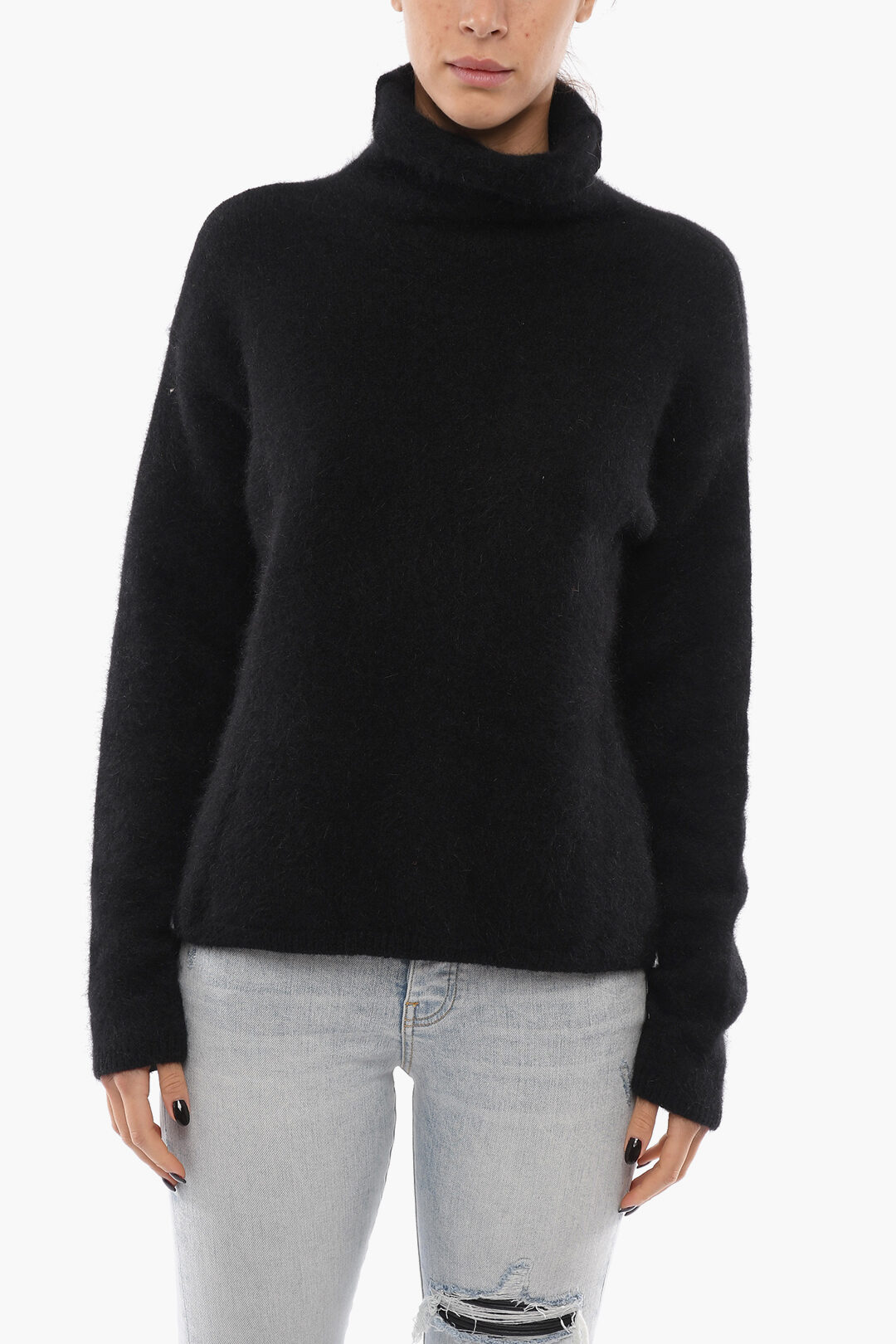 Max Mara Maglia in Misto Angora a Collo Alto donna Glamood Outlet