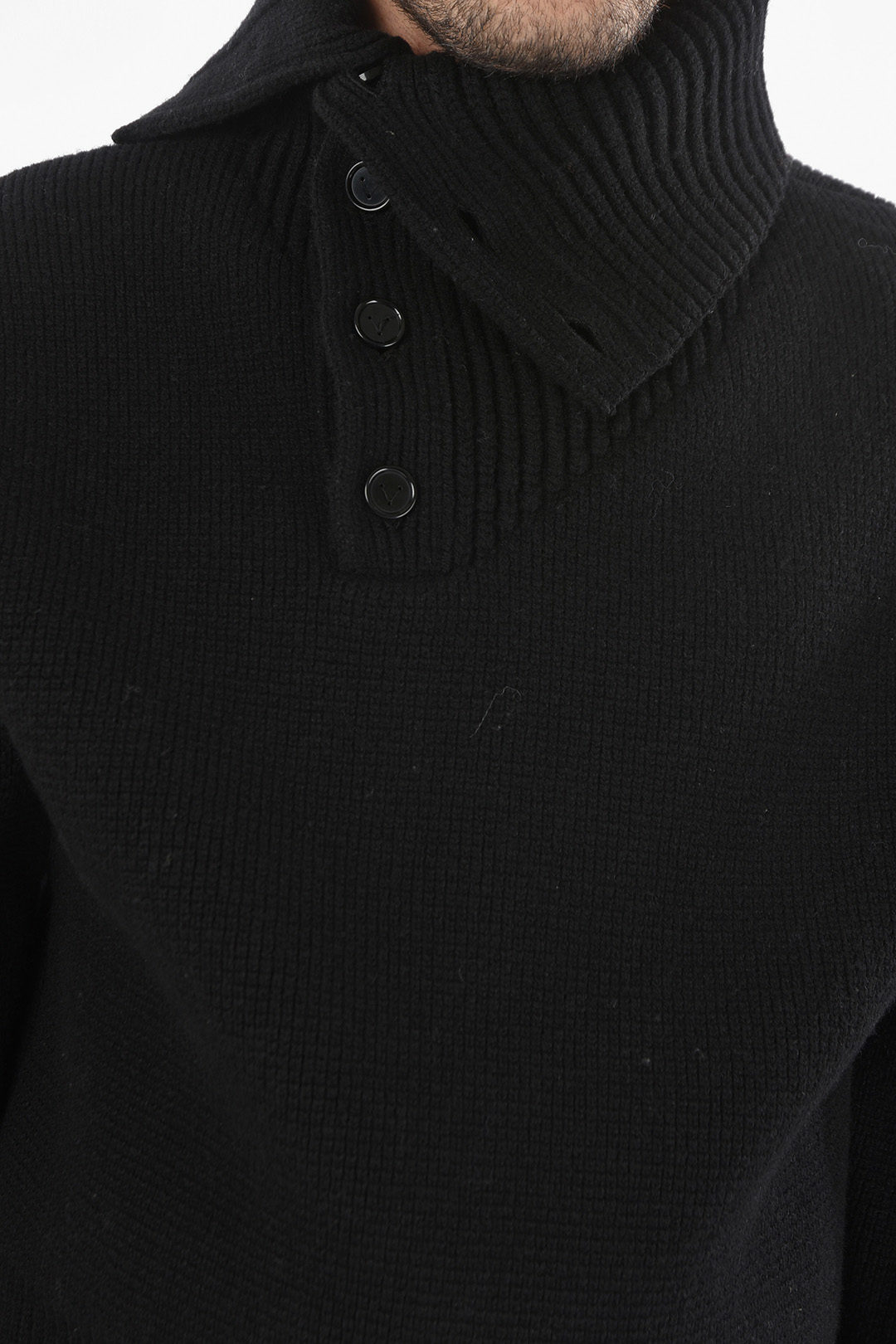 Bottega Veneta Maglione In Lana DOUBLE FACE SHETLAND con Collo