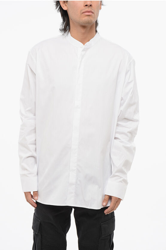 Balmain Cotton Poplin Shirt With Embroidery On The Breast Pocket