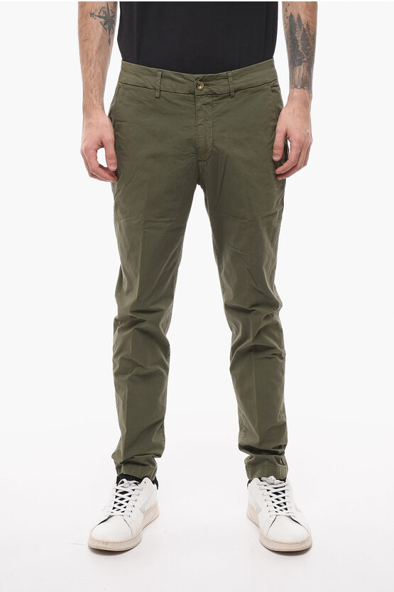Cruna Marais Stretch Cotton Tapered Fit Chinos Pants In Green