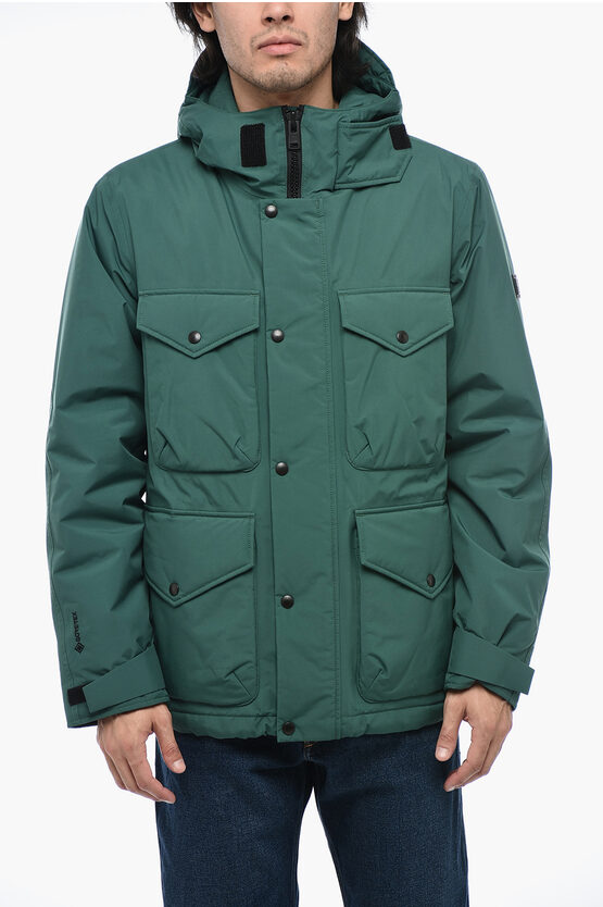 Shop Woolrich Multipocket Marina Down Jacket With Hidden Placket