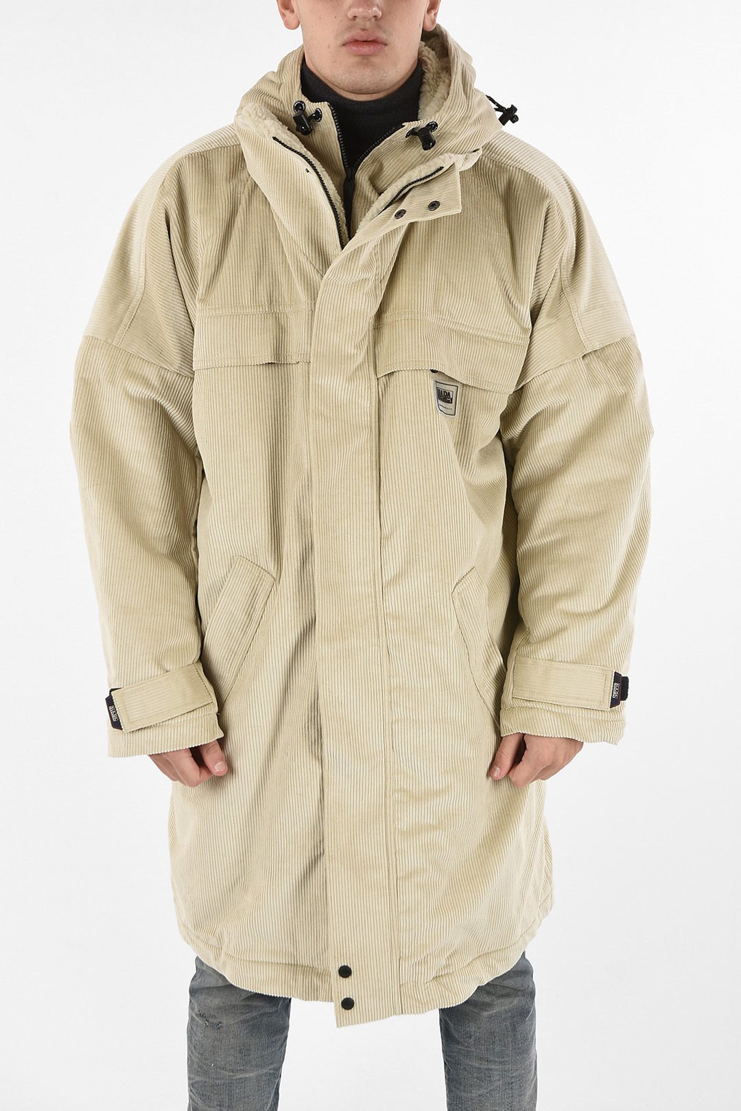 MARTINE ROSE corduroy A-PEALE hooded outerwear