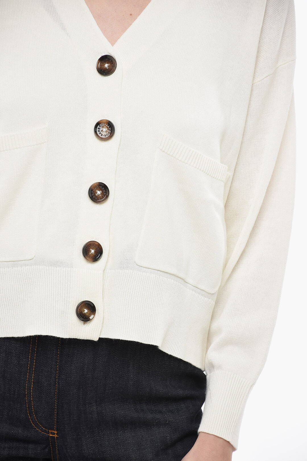 Barbour Maxi Buttons Linen Blend WISHAW Cardigan women Glamood