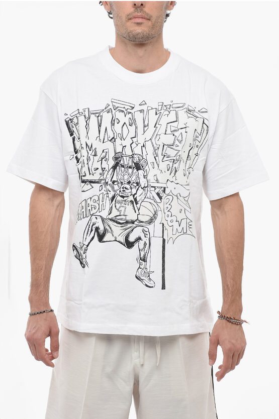Shop Market Maxi Contrasting Printed Crew-neck T-shirt