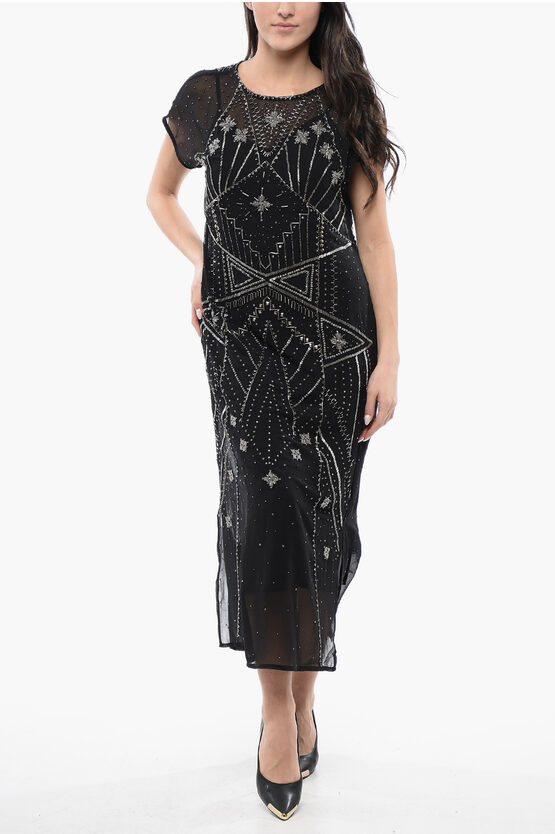 Allsaints Maxi Dress Etta Embellished With Beads