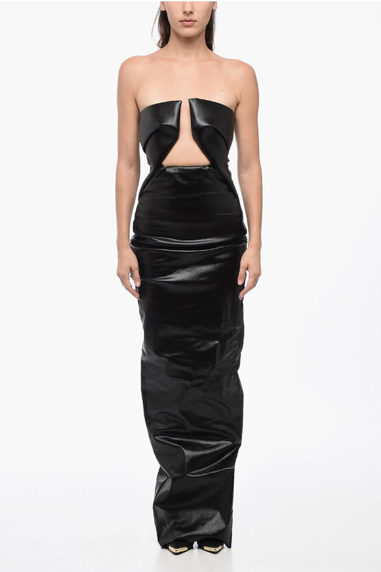 Shop Rick Owens Maxi Dress Prong With Cutout