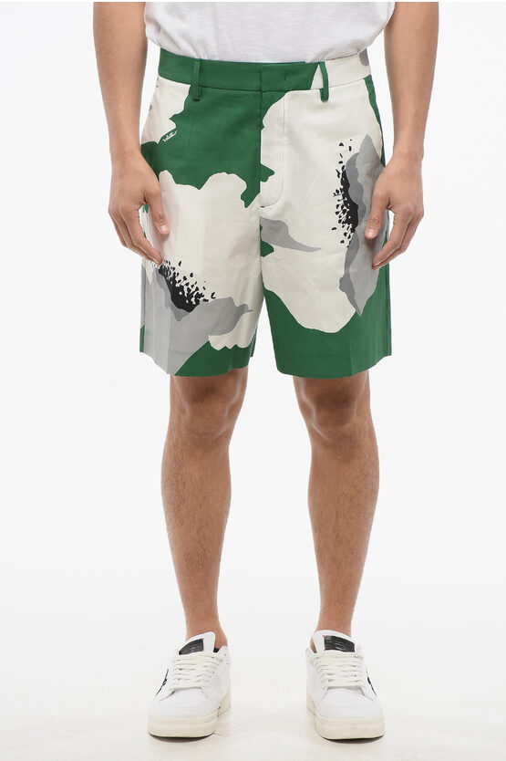 Valentino Garavani Printed Cotton Bermuda Shorts