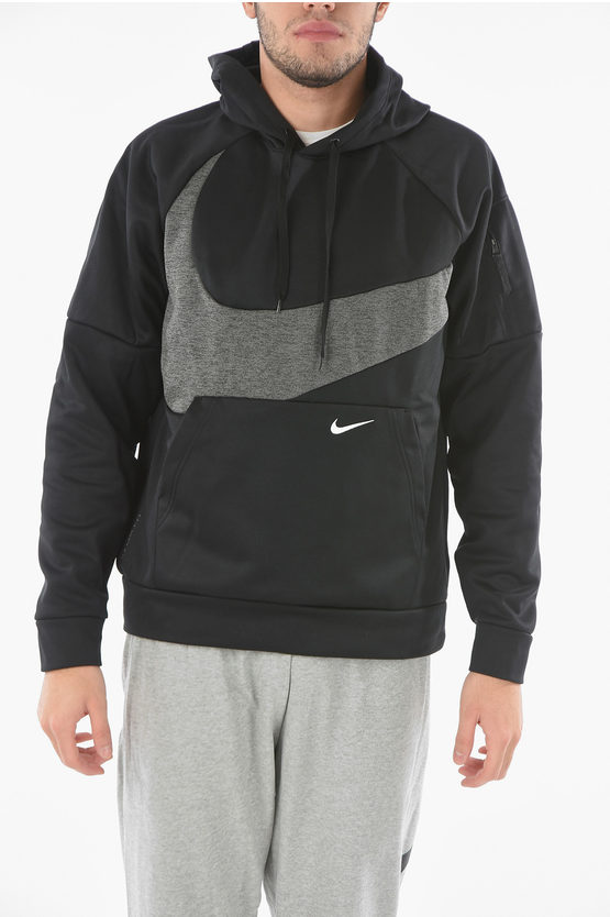 Nike Maxi Patch Pocket Front Therma-fit Active Hoodie In Black
