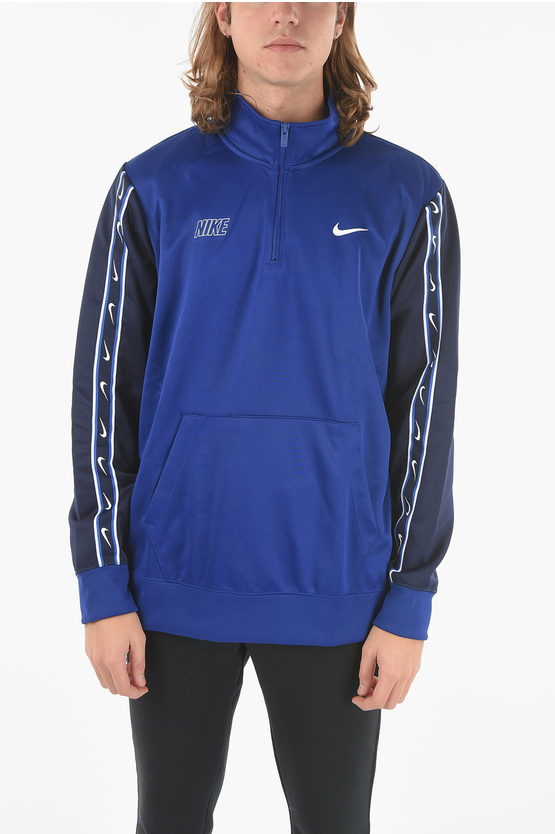 Nike Maxi Patch Pocket Half-zip Sweatshirt In Blue