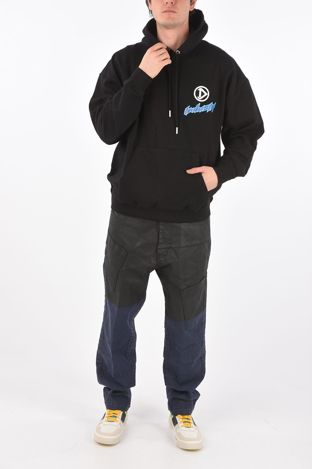Diesel maxi patch pocket S-UMMER-E4 sweatshirt with hood men