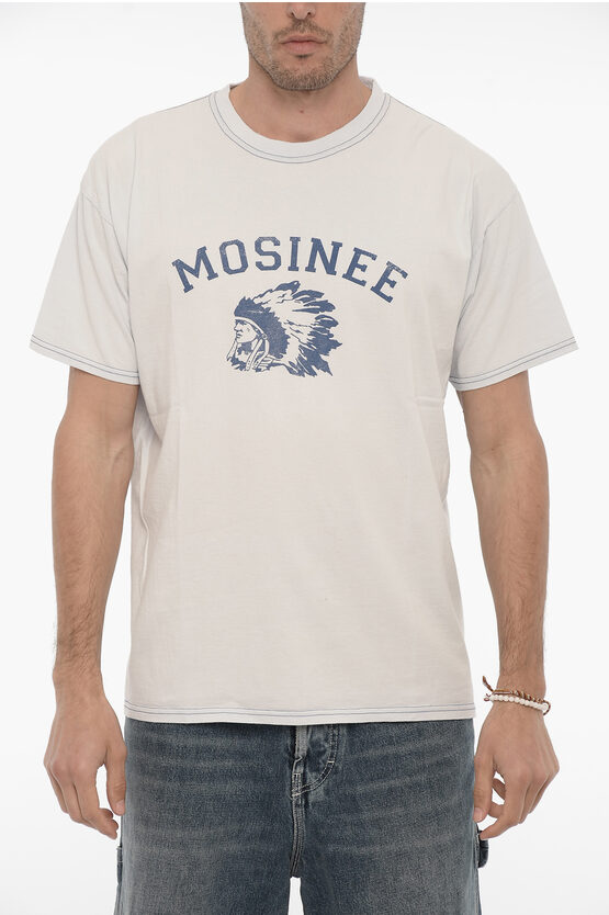 Maison Kitsuné Maxi Printed Crew-neck T-shirt In Neutral