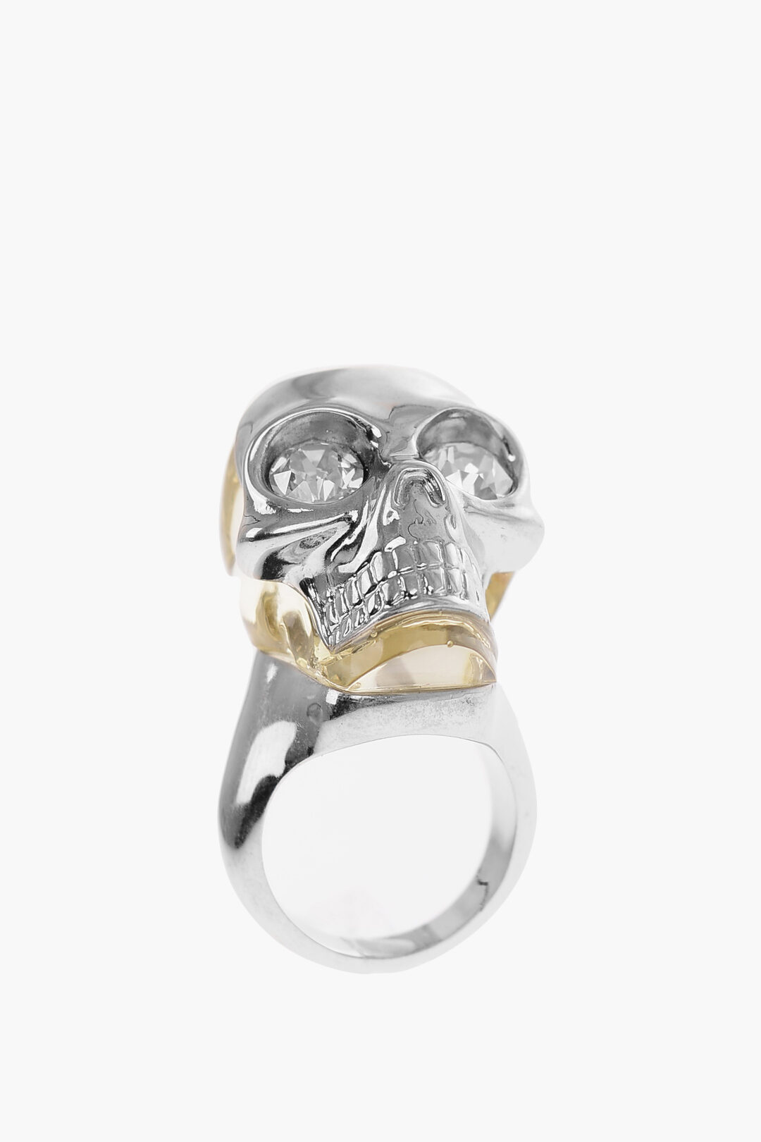 【送料&関税込】Alexander McQueen Skull Seal Ring Alexander McQueen Men's Skull Chain Ring in Silver Alexander