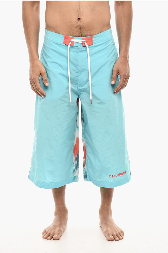 Dsquared2 Maxi Swim Shorts With Tie Dye Print