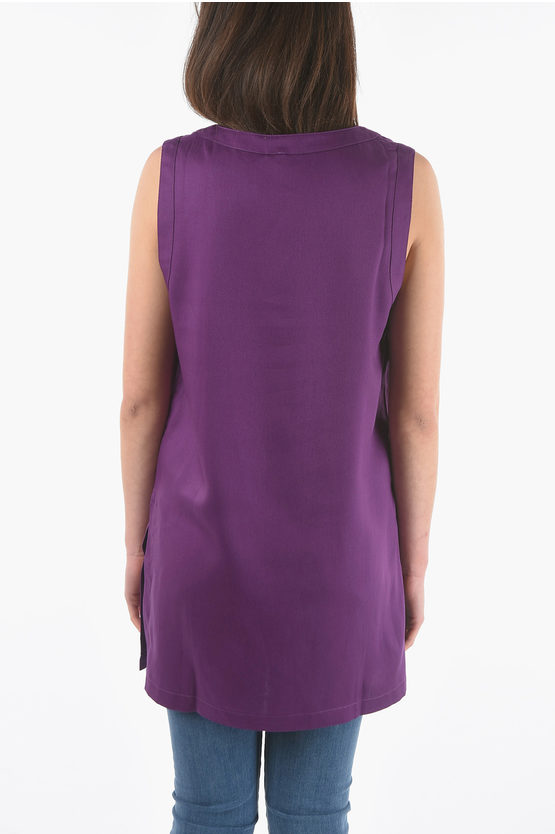 Maxi Top a Tinta Unita con Spacchi Laterali