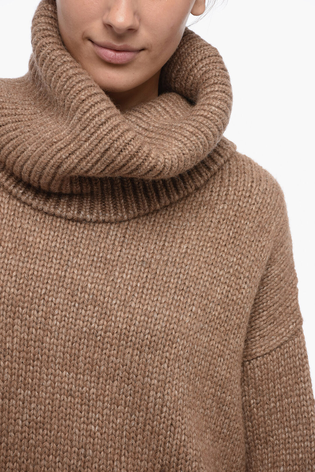 Dolce & Gabbana Maxi Turtleneck Lama Wool Pullover women