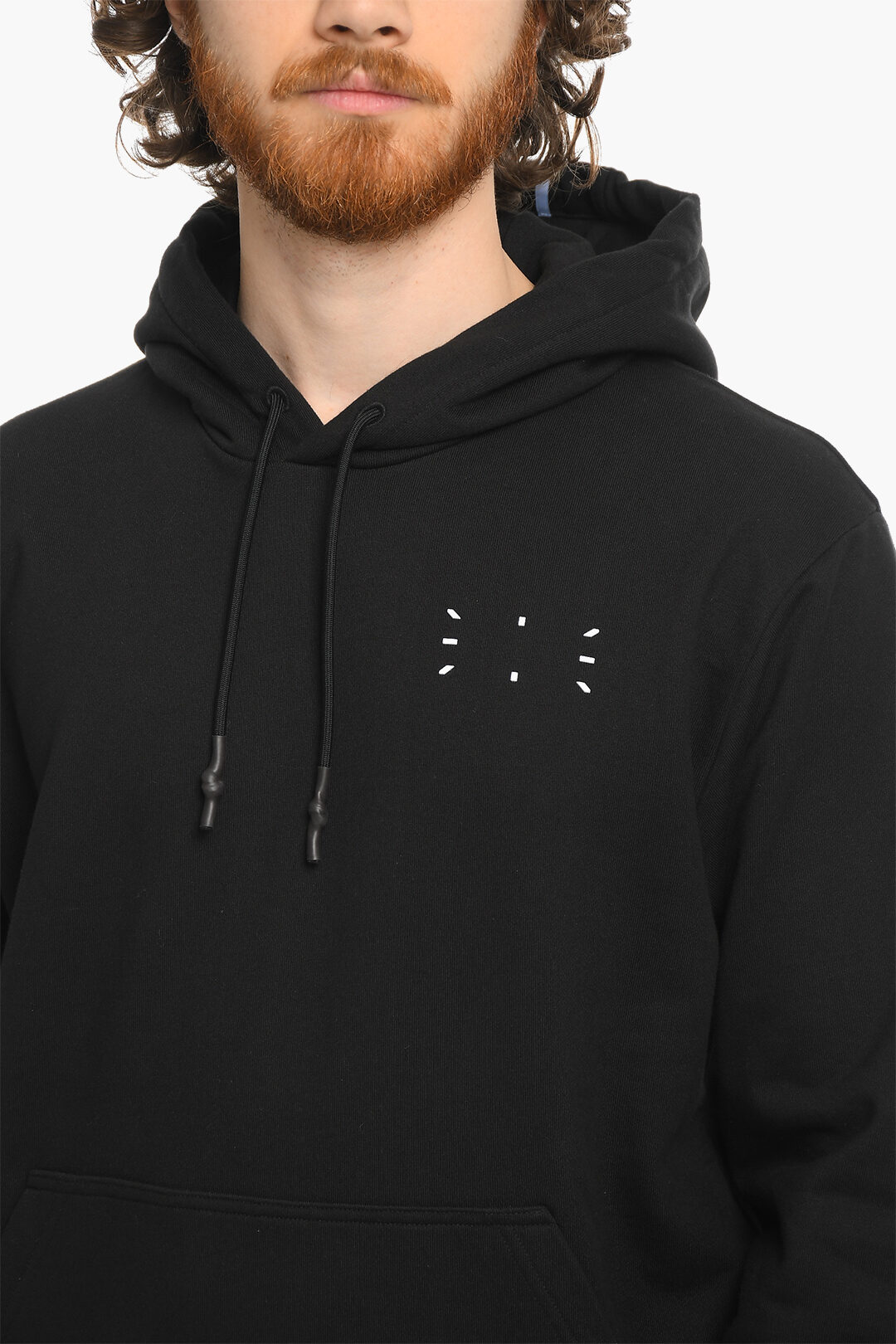 MCQ N.0 Hoodie Sweatshirt with Cangaroo Pocket and Embossed Contrasting Detailing