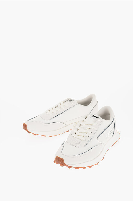 Diesel Meash And Suede S-racer Lc Low-top Sneakers In White