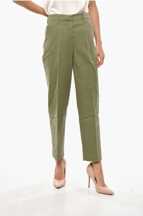 True Royal Medium Waist Cotton Blend Sarah Pants In Green