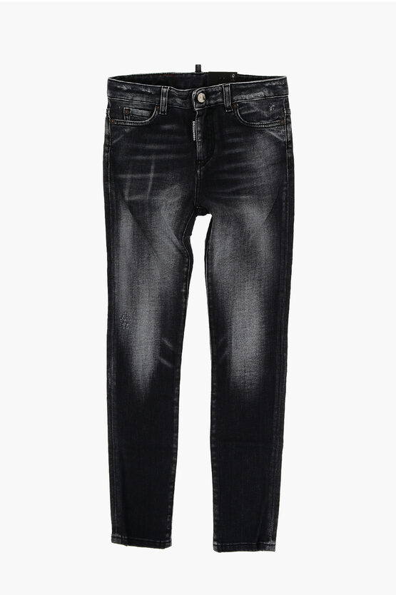 Dsquared2 Medium Waist Twiggy Jeans In Black