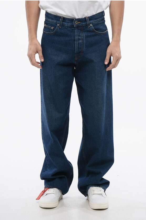 Off-white Medium Wash Loose-fit Jeans