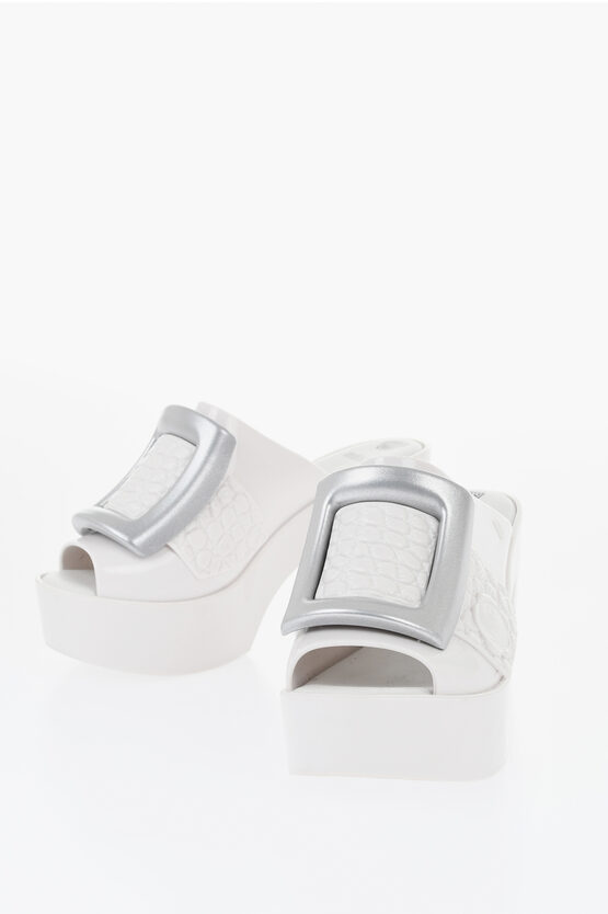 Viktor & Rolf Melissa Rubber Buckle Up Mules With Maxi Buckle 10cm