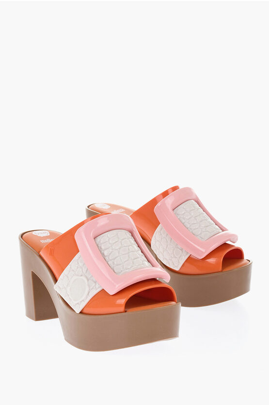 Viktor & Rolf Melissa Rubber Blossom Mules With Maxi Buckle 10cm