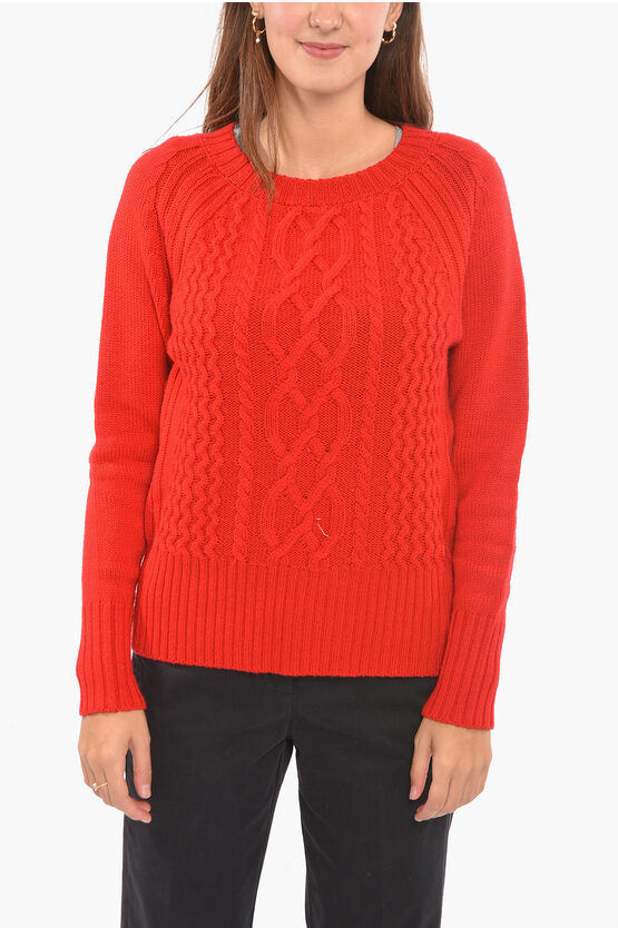 Woolrich Merino Wool Sweather With Crewneck In Red