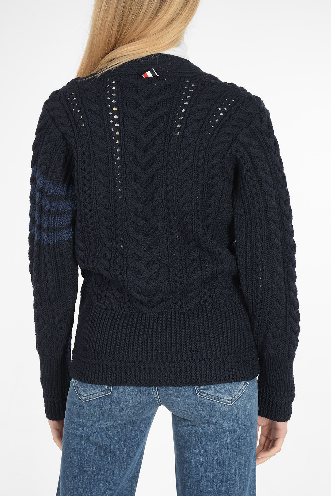 Thom Browne merino wool v-neck cardigan women - Glamood Outlet