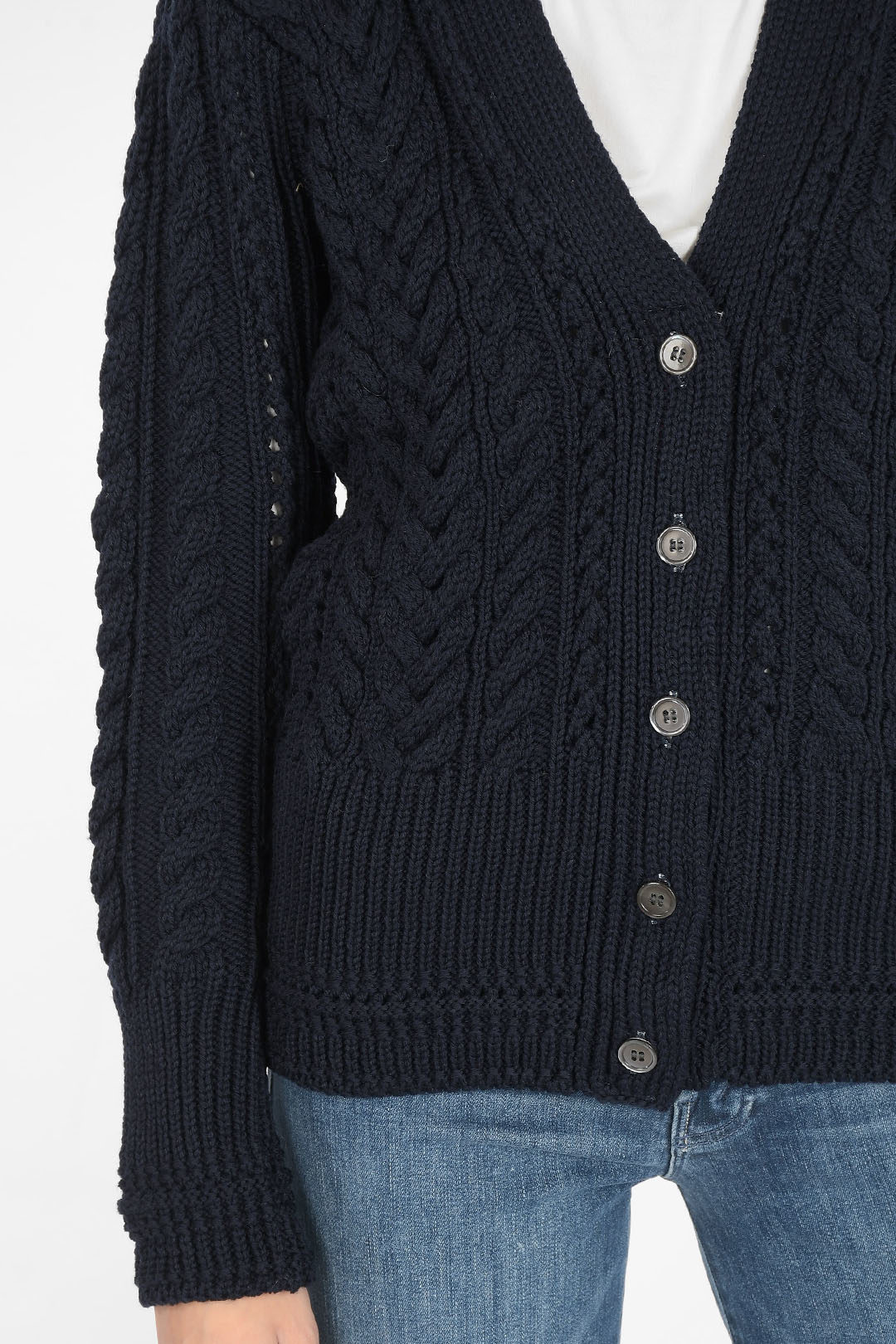 Thom Browne merino wool v-neck cardigan women - Glamood Outlet