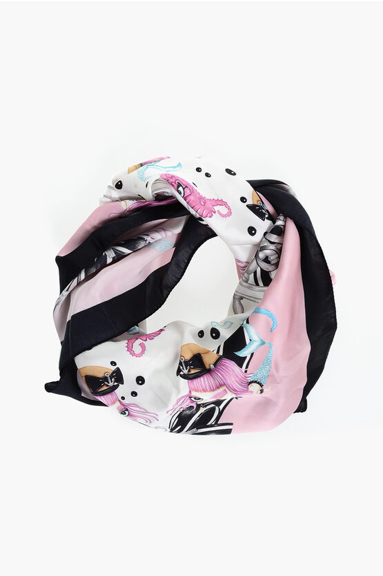 Dsquared2 Mermaids Patterned Silk Foulard