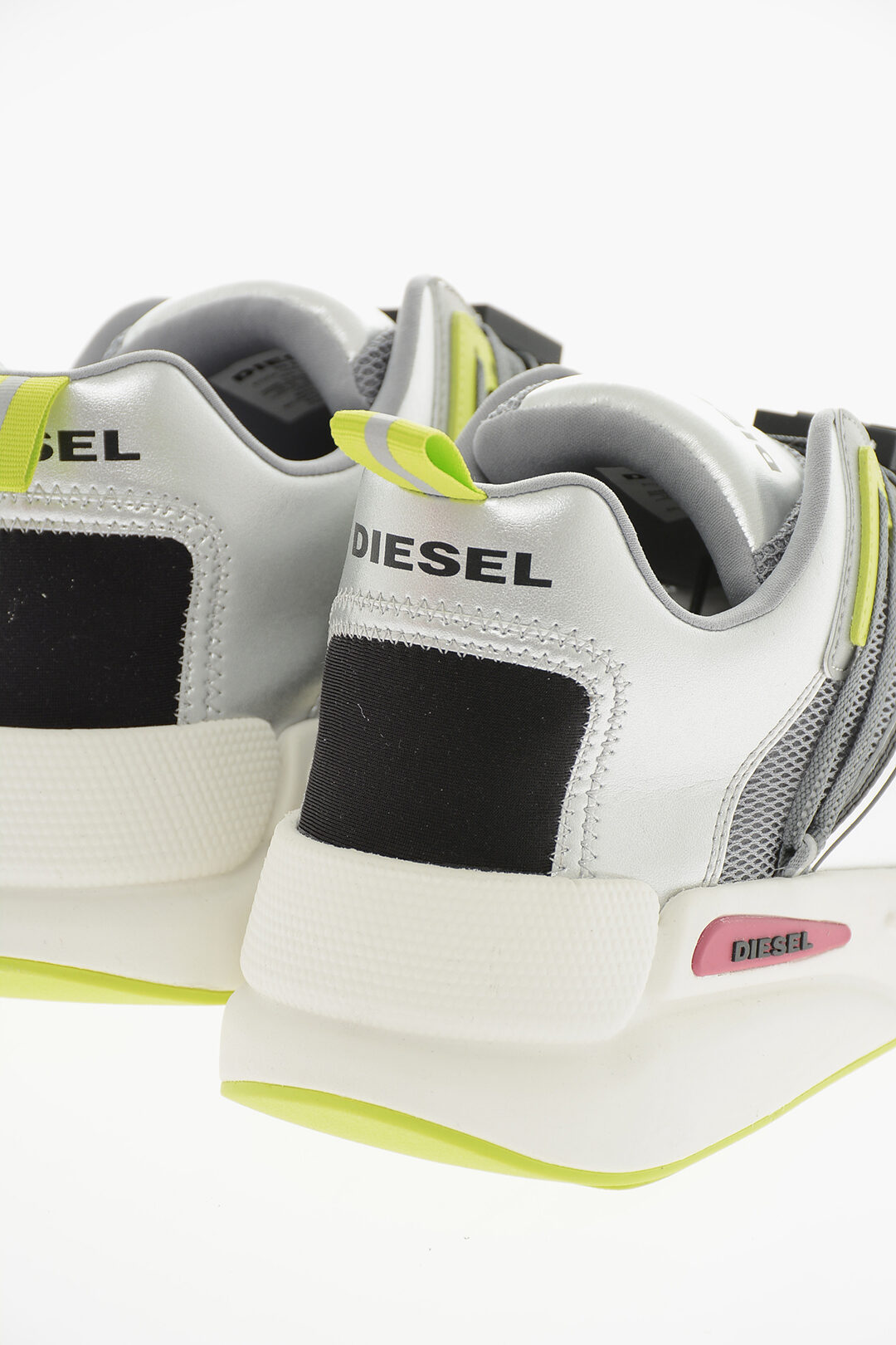 Diesel Mesh and Leather LC EVO Sneakers with Fluo Detail men - Glamood Outlet