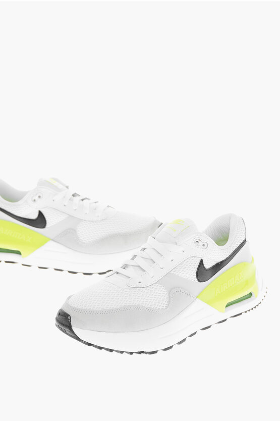 Nike Mesh And Suede Air Max Systm Sneakers With Fuo Detail In White