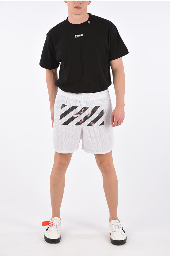 OFF－WHITE Caravaggio メッシュトラックショーツ Off-White Mesh CARAVAGGIO ARROW Shorts men - Glamood Outlet