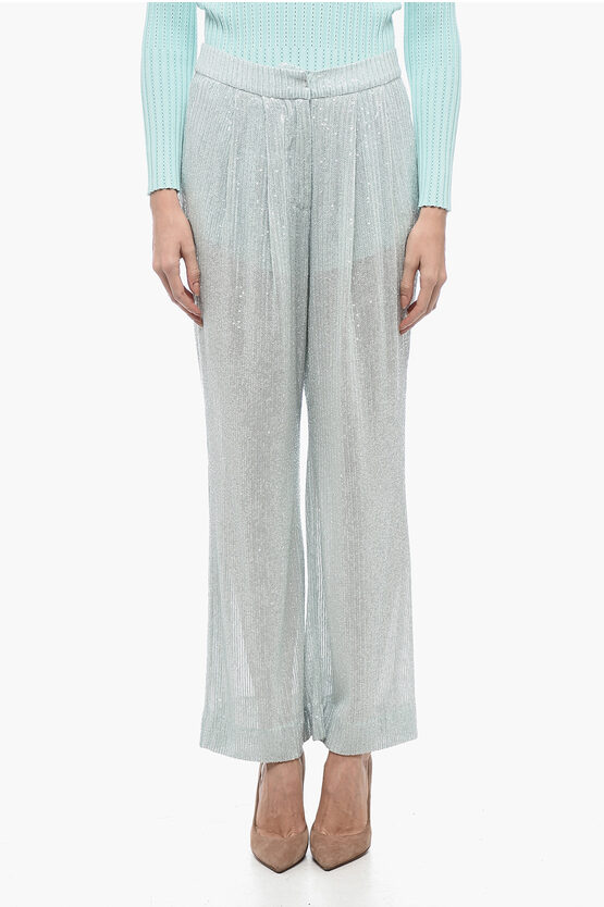 Shop Rotate Birger Christensen Mesh Pant With Sequined Embroidery