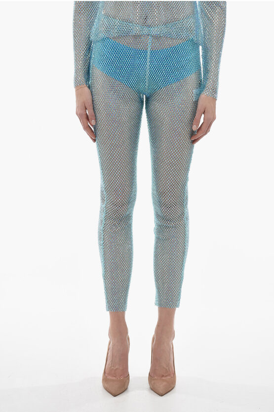 Giuseppe Di Morabito Mesh Pants With All-over Crystals