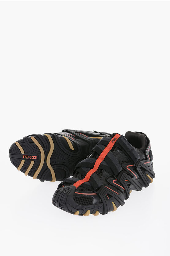 Shop Diesel Mesh S-prototype-cr Sneakers With Velcro Fastening