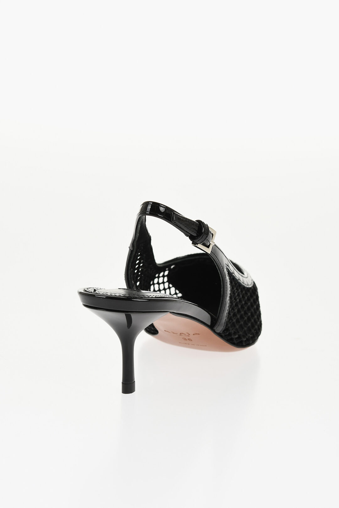 Alaia Mesh Slingbacks with Patent Leather Details 5cm damen - Glamood ...