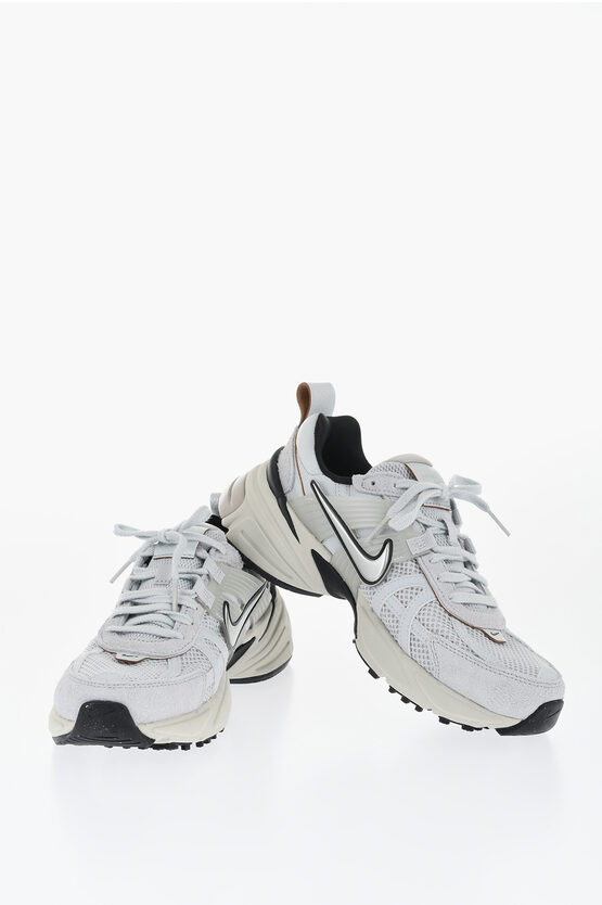 Nike Mesh V2k Run Low Top Sneakers With Suede Trims