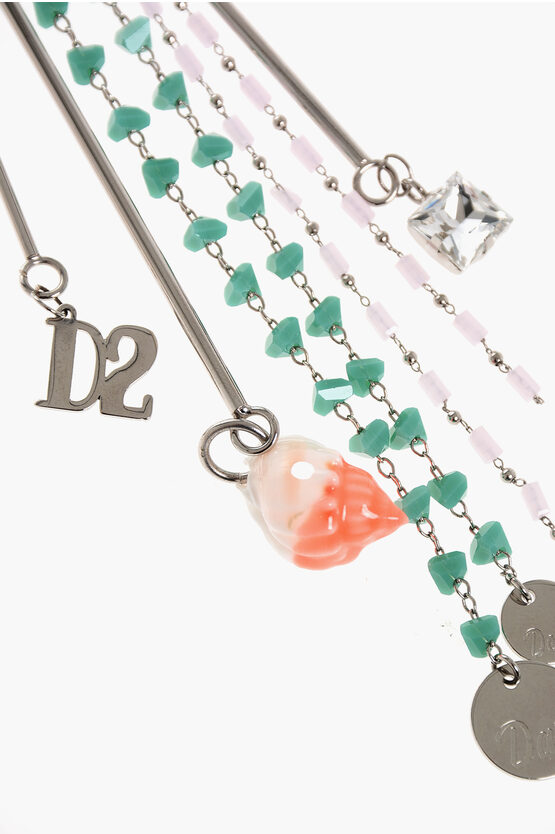 Dsquared2 Metal And Resin Long Necklace With Charms