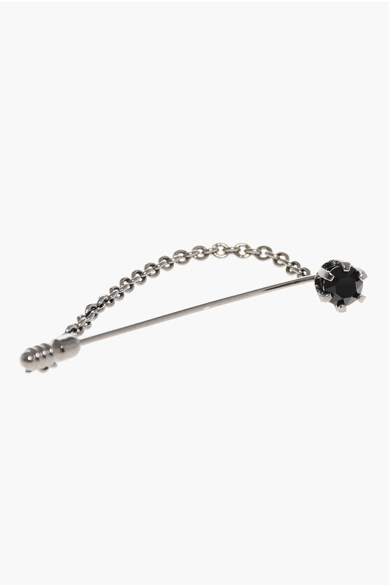 DSQUARED2 METAL BROOCH WITH CHAIN
