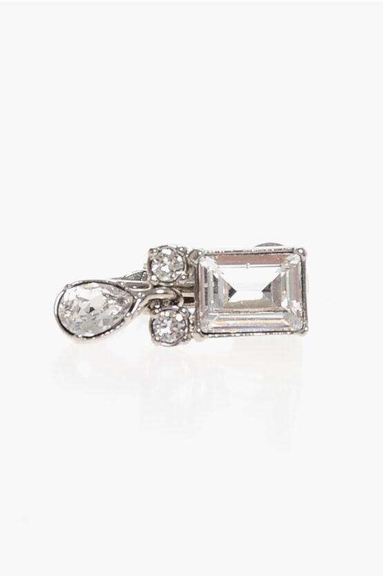 DSQUARED2 METAL CLIP-ON SINGLE EARRING WITH CRYSTALS