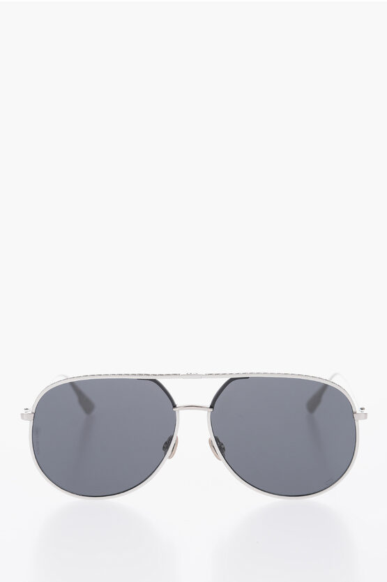 Dior Metal Frame Aviator Sunglasses In Gray