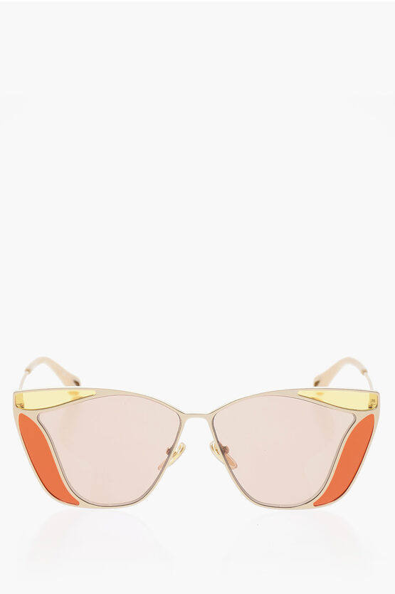 Shop Chloé Metal Frame Gemma Sunglasses With Contrasting Details